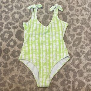 Kona Sol Crinkle Lime Green Tie Dye One Piece M
